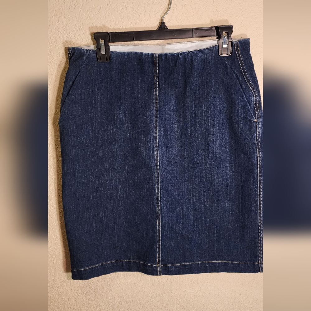 Per Se denim jean skirt